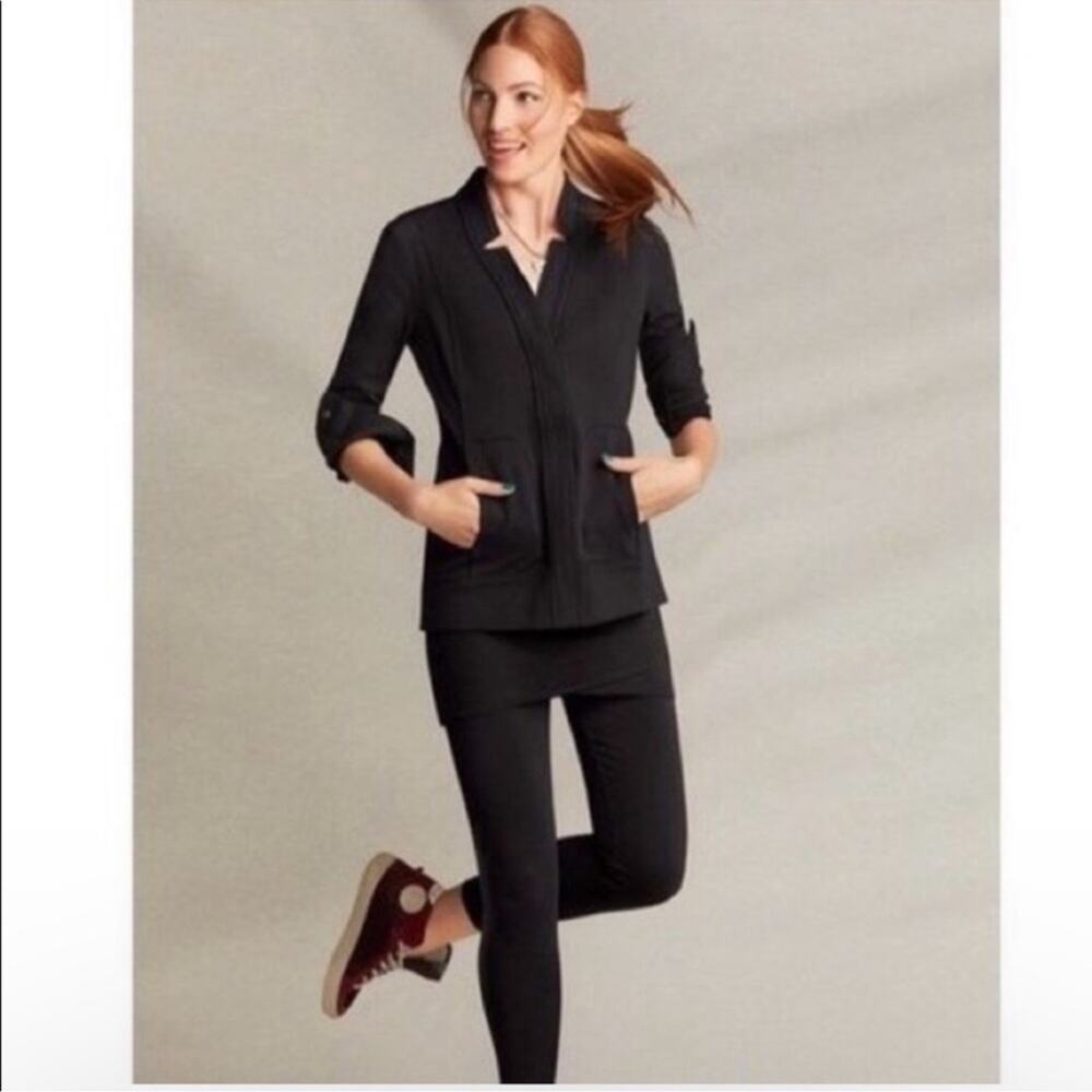Cabi Around The Clock Zip Front Ponte Center Black Jacket Size Small